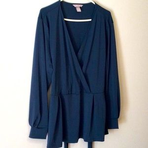 H&M Size 2XL v neck tie waist blouse. Never worn.